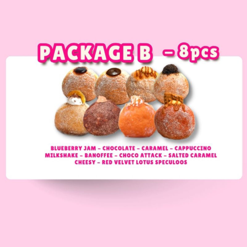 

Package B Bomboloni isi 8pcs. Donat Khas Italia