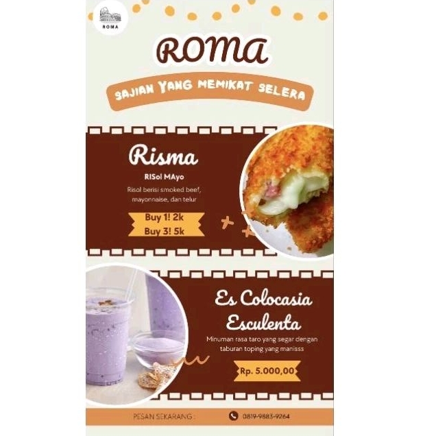 

Risol mayo dan es taro