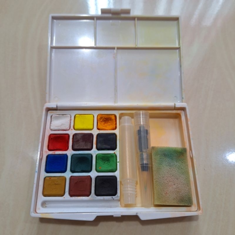 

Koi Cat Air Water Color Colour Set Sakura 12 Warna Palette Murah Second Paint