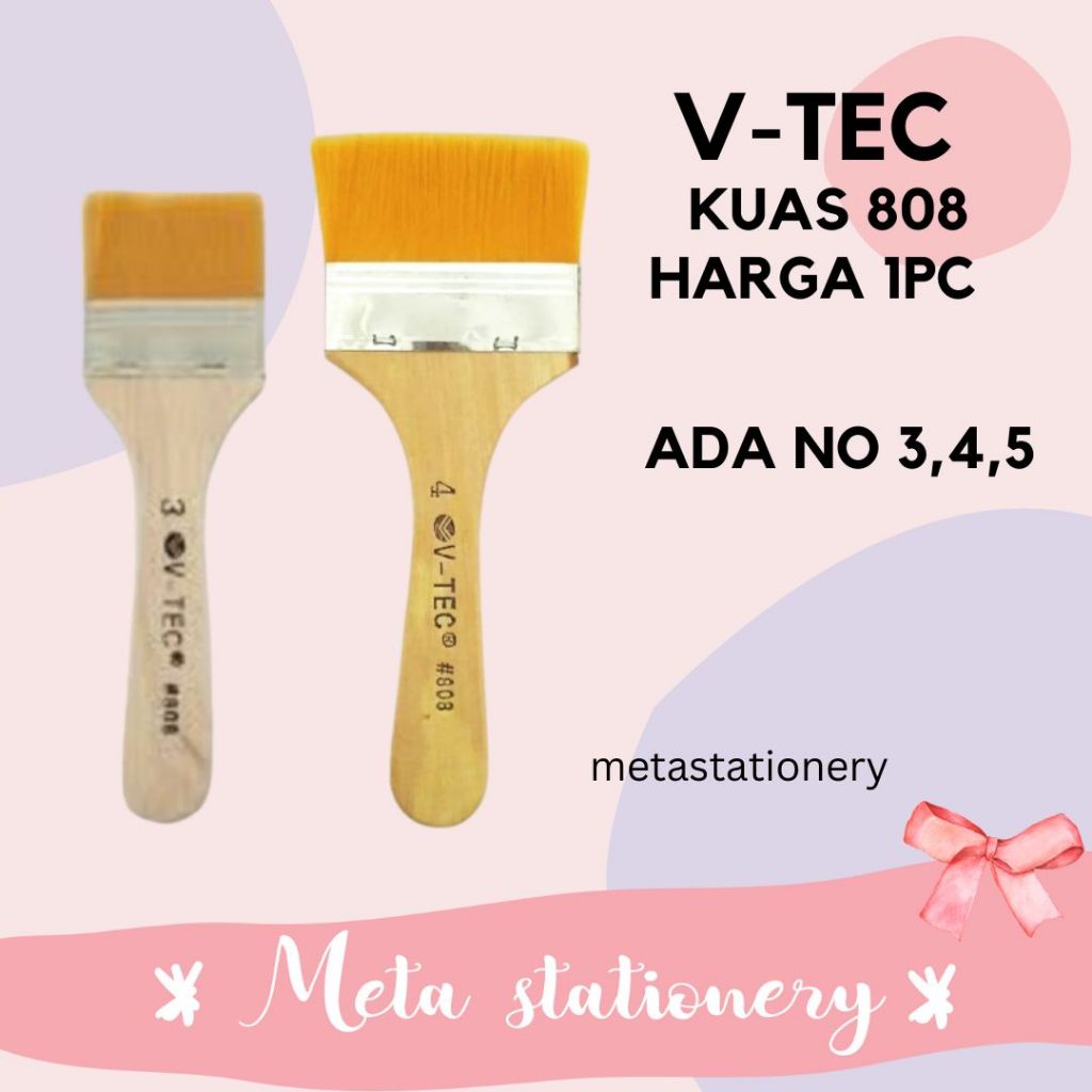 

Brush Paint / Kuas Cat / Kuas Flat / Kuas Lukis 808 V-tec (1pc)