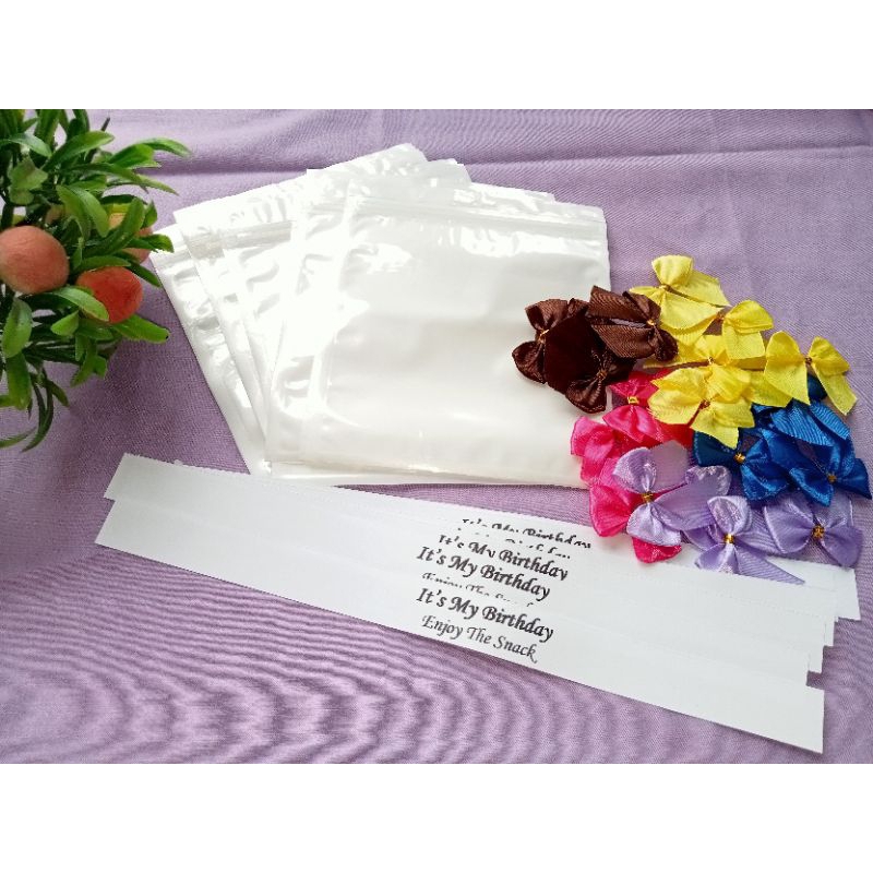 

Plastik ziplock / kemasan gift snack / plastik pita ucapan