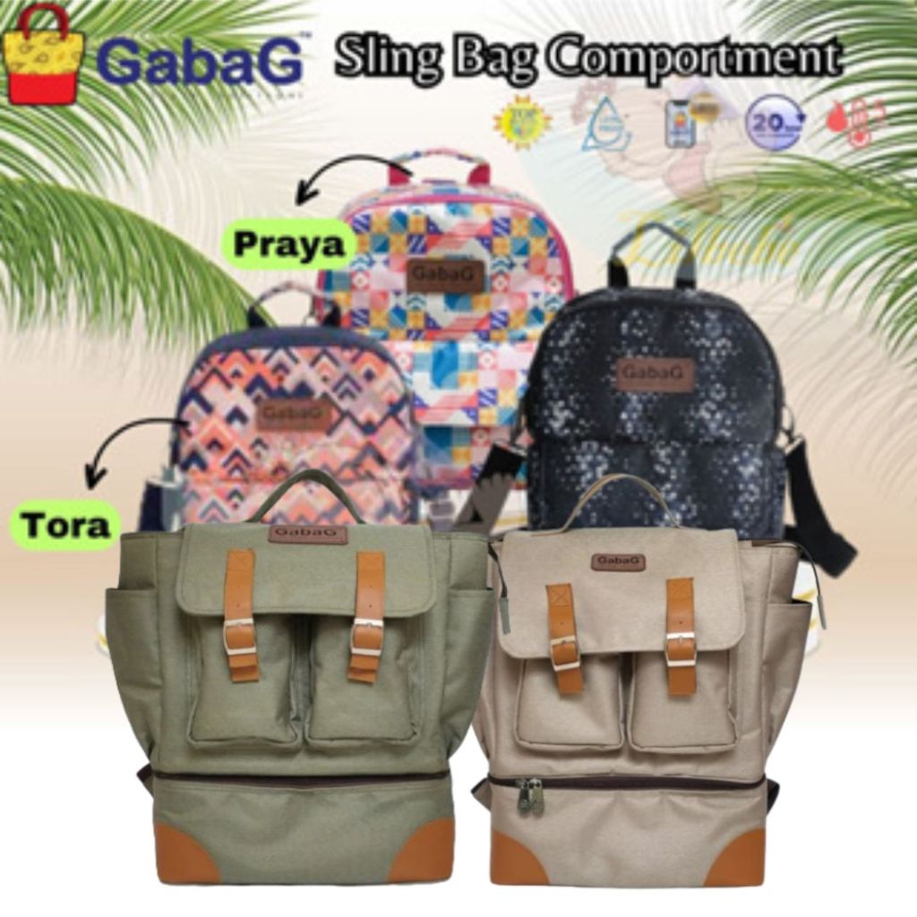 Gabag Tas Asi Backpack Back Pack Sling Double Compartment Tora / Jewel / Praya / Onyx / Yuna / Hazel