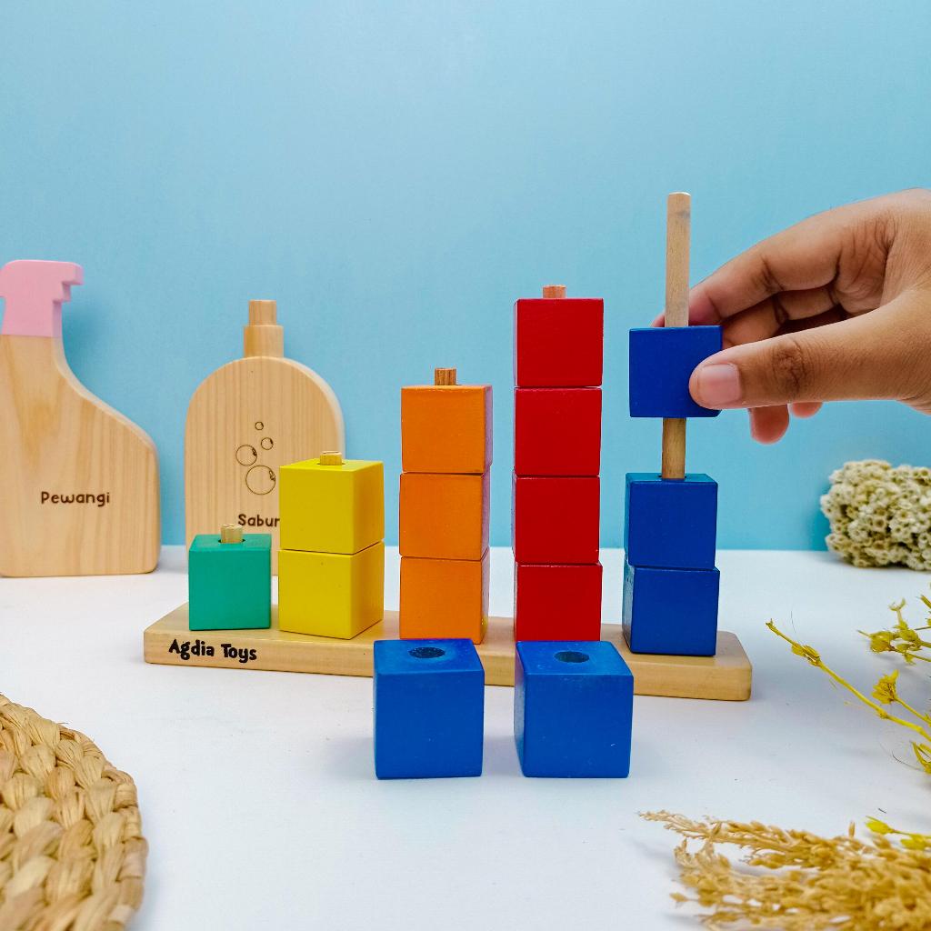 BUY 1 GET 1  | FREE 1 Puzzle Anak / Mainan Kayu Balok / Tangga Slinder/ Tangga Balok/ Agdia Toys / 2