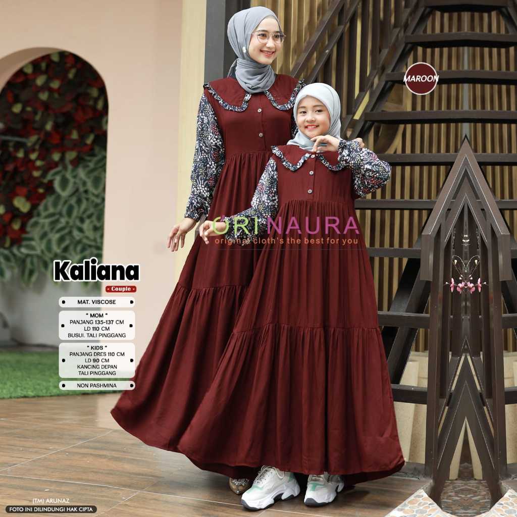 Kintana Couple MOM and kids gamis Sarimbit bahan Rayon premium By naura