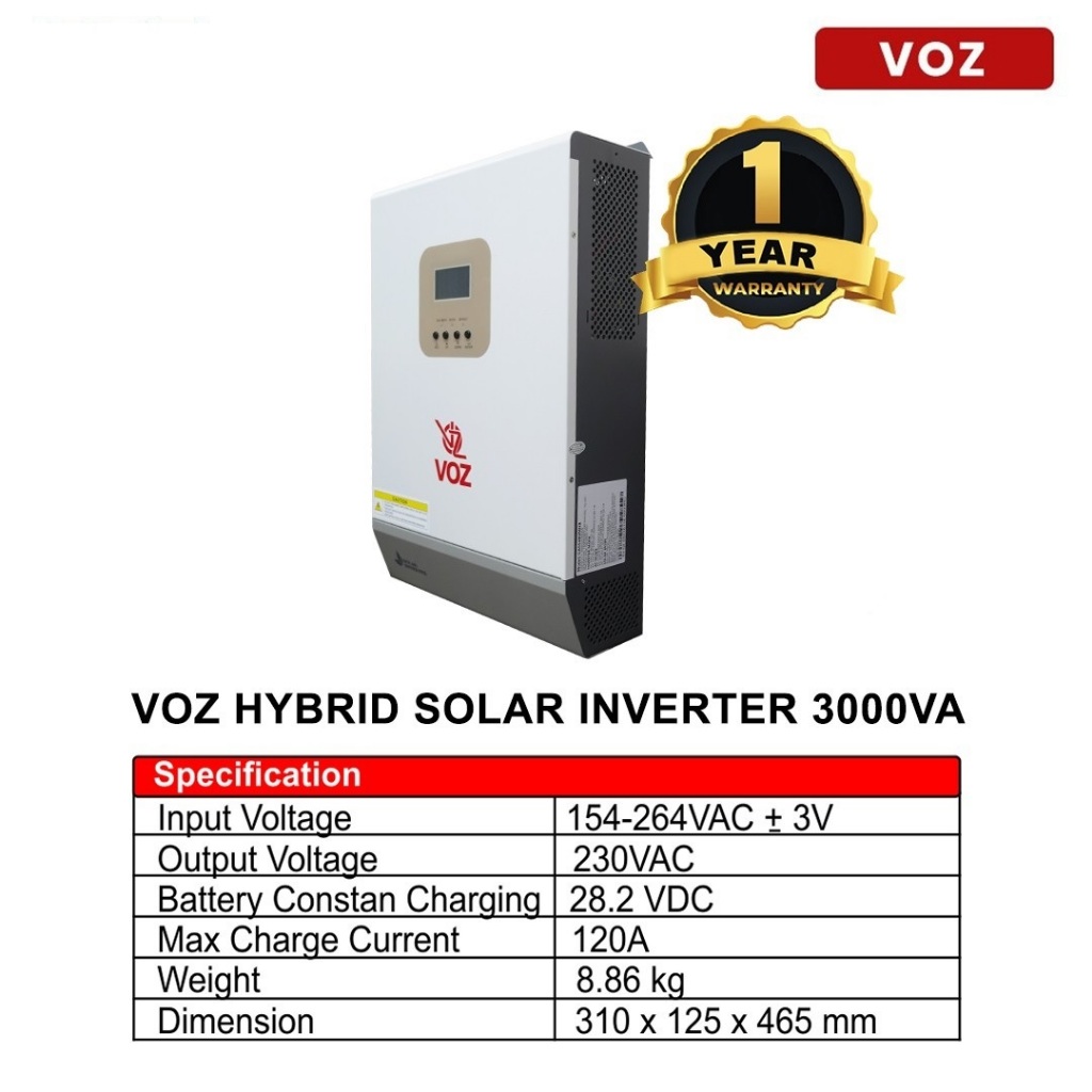 VOZ Solar Inverter Hybrid 3 KVA