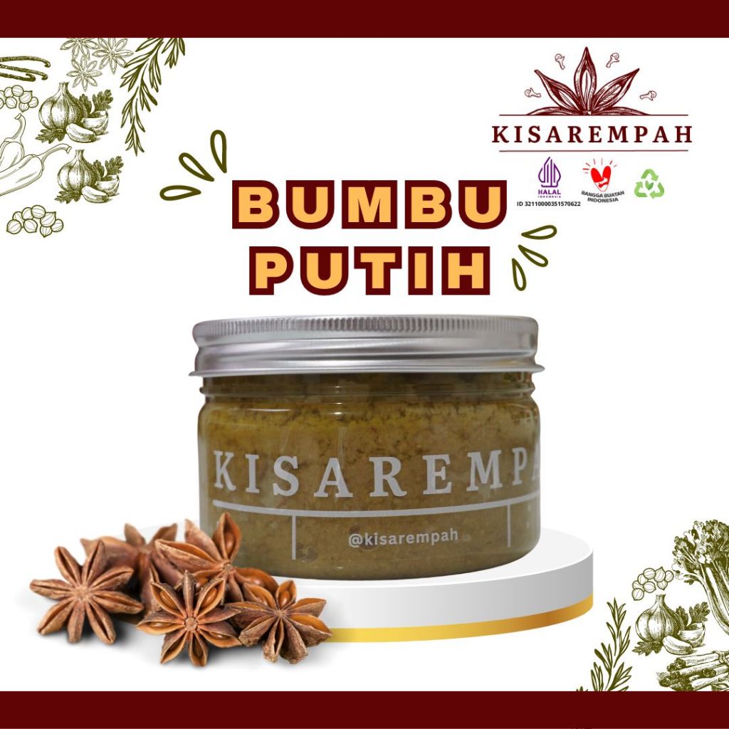 

Bumbu Putih | 300gr | Bumbu Jar Instant Cepat Saji by KisaRempah