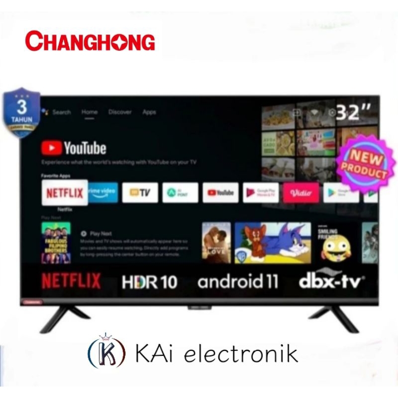 android tv changhong L32G7N/ 32inch/android 11/netflix/playstore