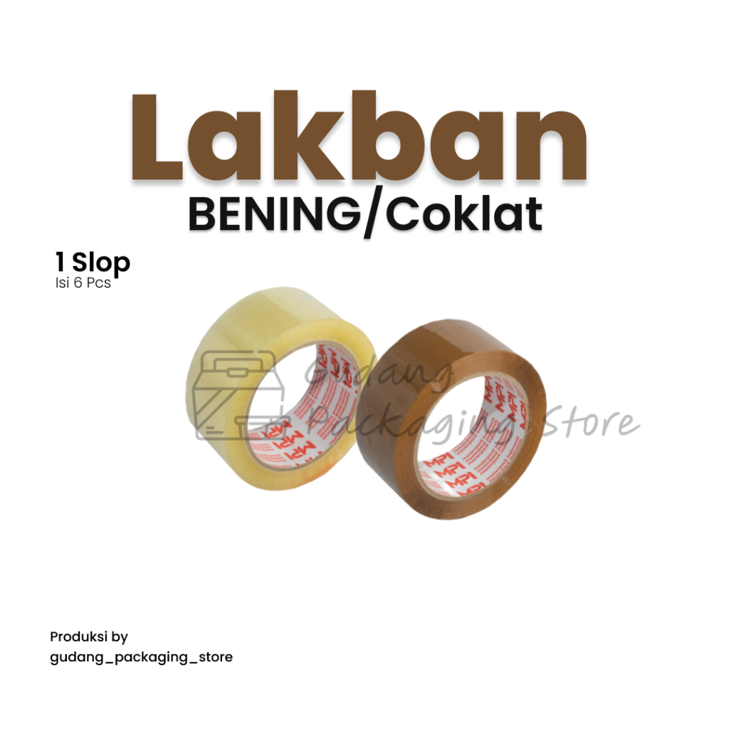 

Lakban Bening | Lakban Coklat |2 Inch | 100 Yard | 6 pcs