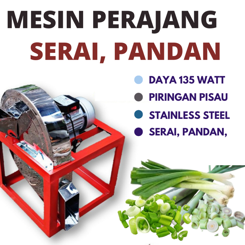 Mesin Pemotong Bawang Daun Bawang Daun Pandan / Mesin Pencacah Sayuran Mesin Perajang Bawang