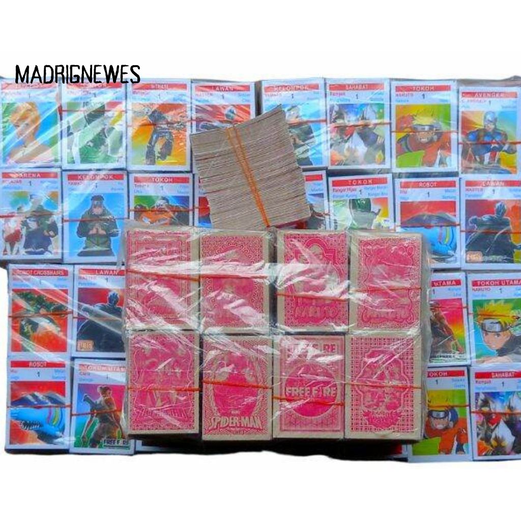 1 KG Mainan Kartu Kwartet Isi 2560 Lembar | Kartu Jadul | Umbol Uno Karakter | Trading Card | Mainan