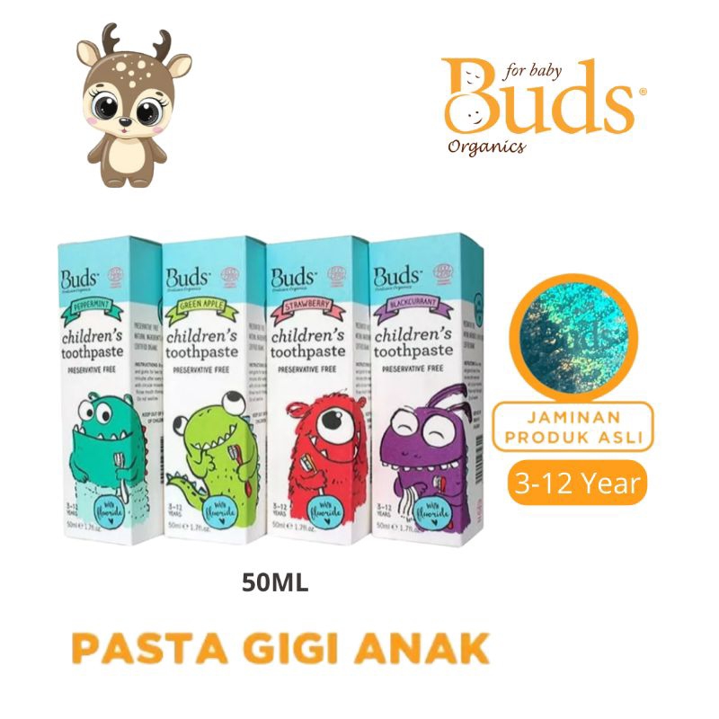 Buds Oralcare / Oral Gel Organics Toothpaste With Fluoride 3-12 year