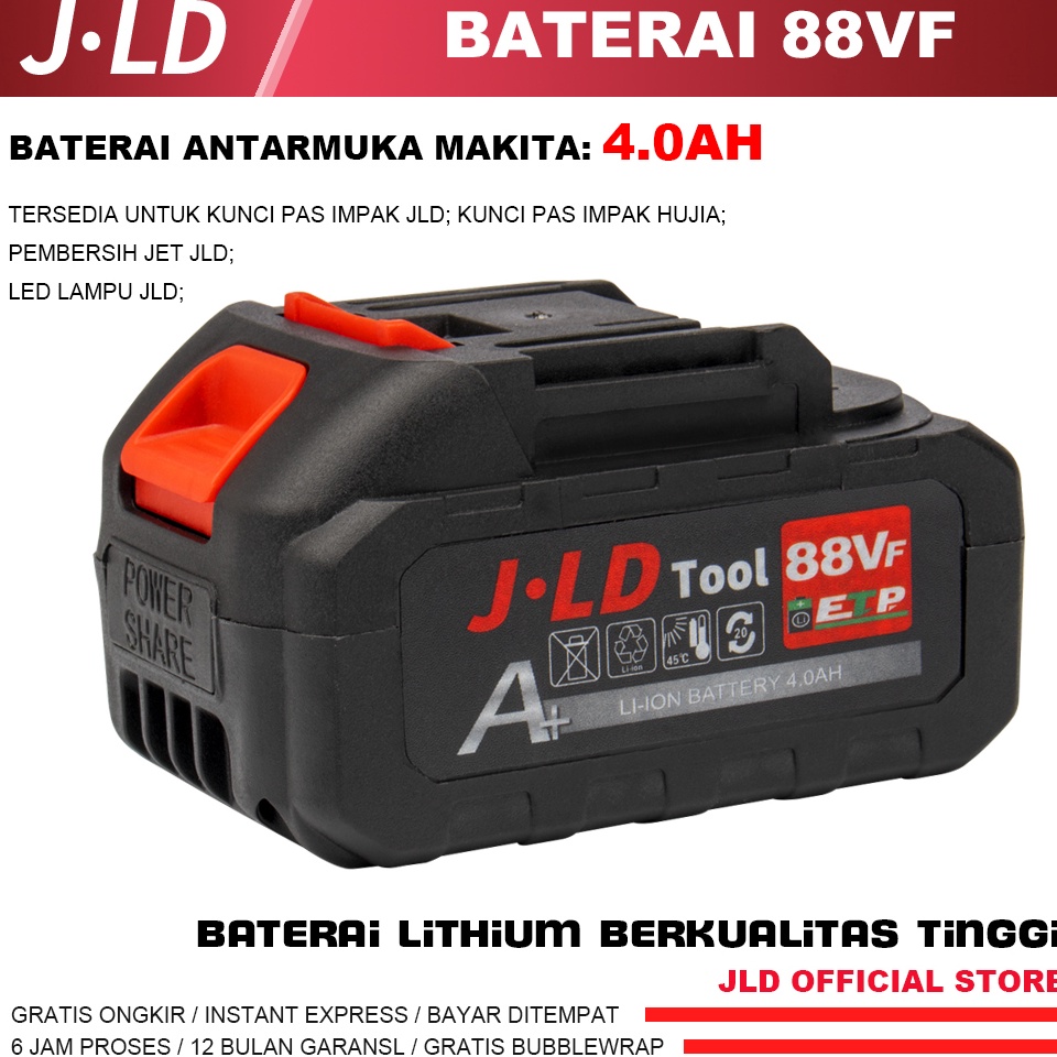 ART J43F JLD bor baterai 88VF  4Ah BATERAI MESIN BOR BY JLD  BATERAI CORDLESS Kompatibel dengan produk JLD Baterai antarmuka Makita