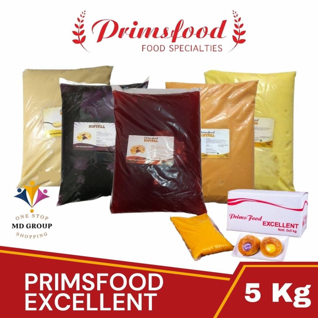 

PRIMSFOOD SOFTFILL EXCELLENT 5KG - Selai Buah Isian Roti Panggang Aneka Rasa - Olesan Filling Ekonomis