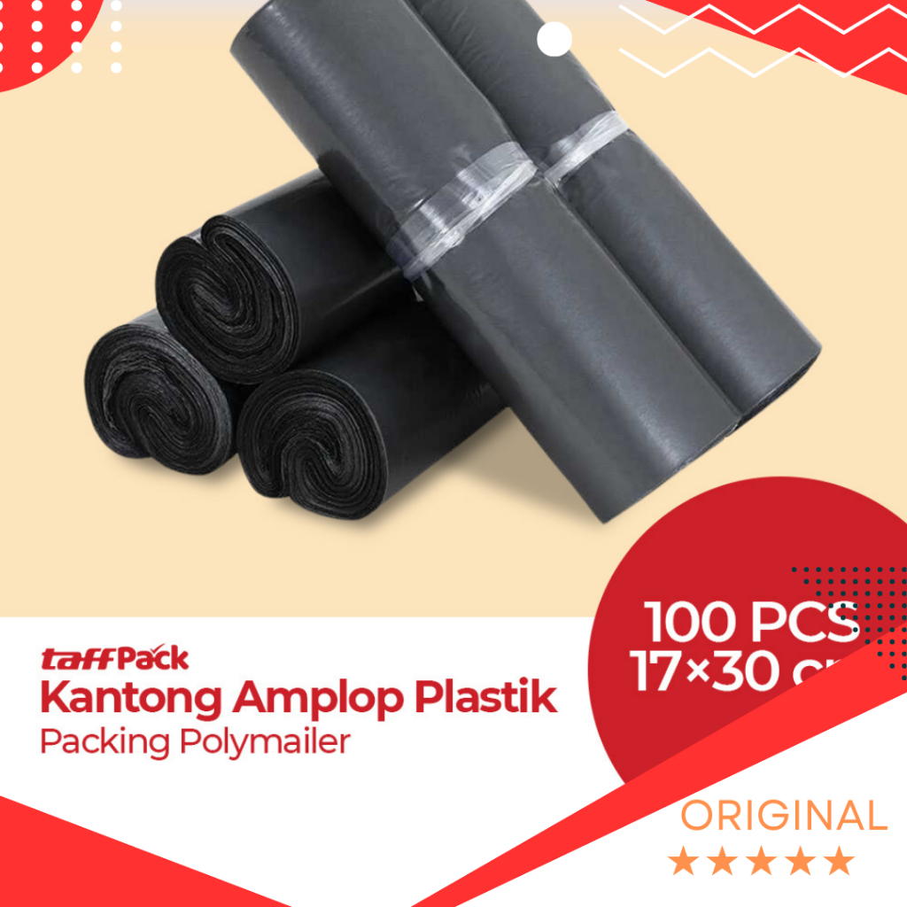 Kantong Amplop Plastik Packing Polybag Recycle 100 PCS 17x30cm  [COD] BAYAR DITEMPAT ORIGINAL BARU [