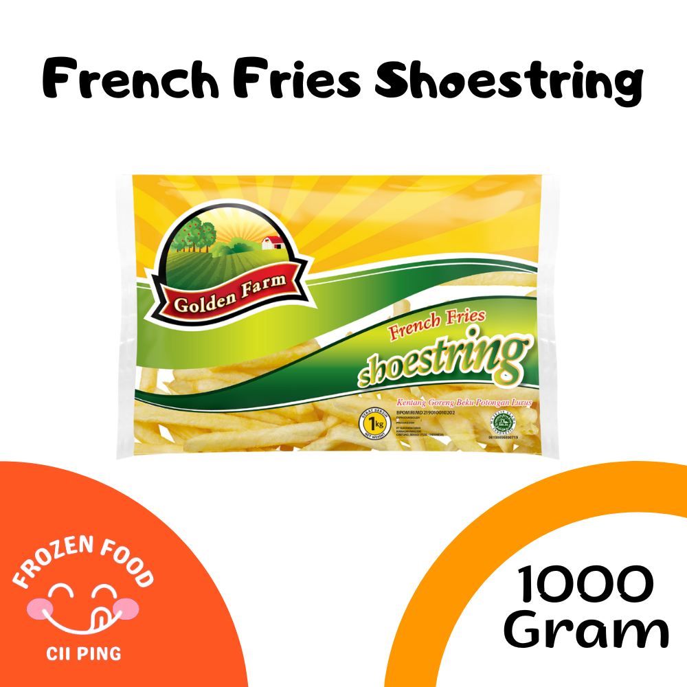 

Golden Farm French Fries Frozen Shoestring 1 Kg / Kentang Beku / Frozen Food