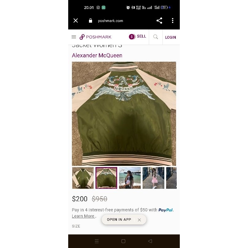 jaket bomber wanita Alexander McQueen lost tag