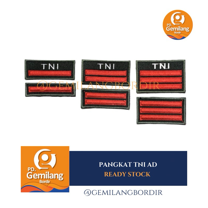 PANGKAT TNI AD | Pangkat Prada Pratu Praka | PDL-PDH | Bordir Atribut Tni | Sepasang
