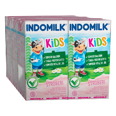 

INDOMILK Kids Susu UHT Strawberry 6 x 115 ml