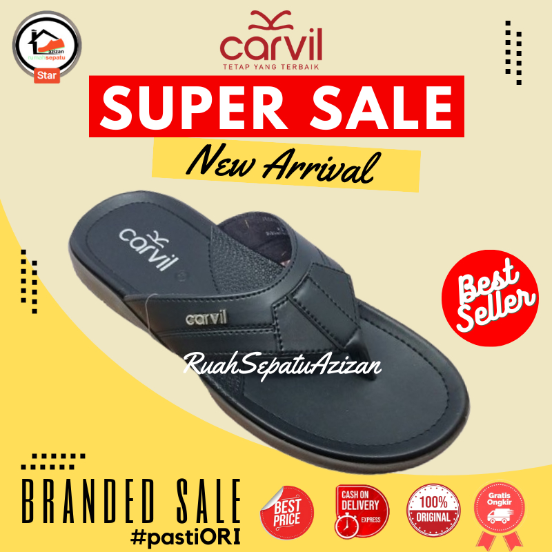 Carvil Jacksen-01 M Sandal Casual Selop Pria Kulit Original 100%