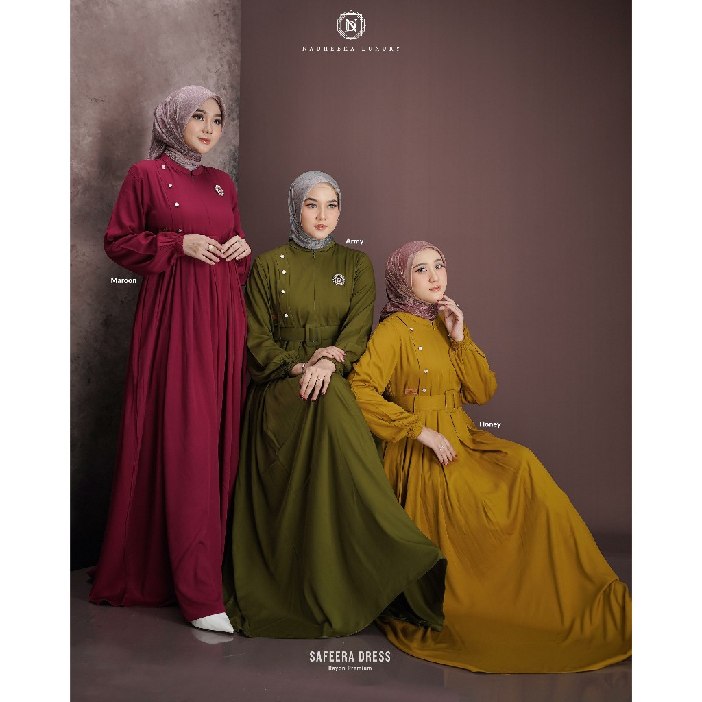 gamis syari muslimah safeera dress nadheera luxury terbaru