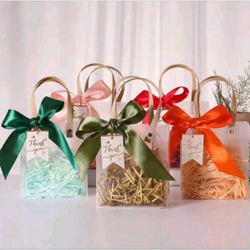 

(10 Pcs) Goodie Bag Doff Transparan 31x31x25 Hampers bag Premium