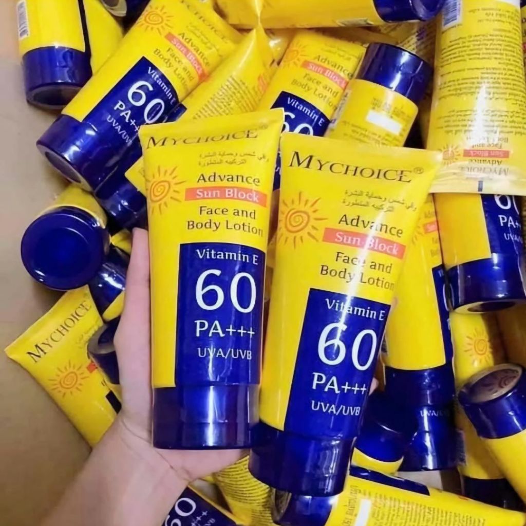 Ay00 MY CHOICE ADVANCE SUNSCREEN SPF60 150ml - MYCHOICE SUN BLOCK FACE AND BODY LOTION - THAILAND