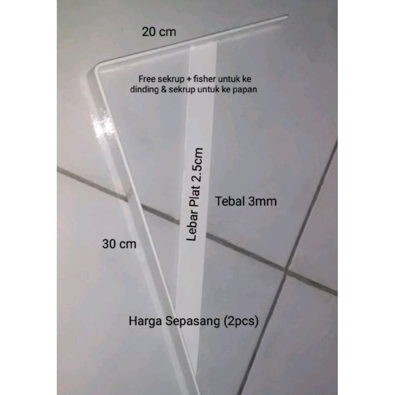 Velopiii67 Siku Rak Dinding Penyangga Ambalan 30Cm X 20Cm Sepasang (2Pcs)