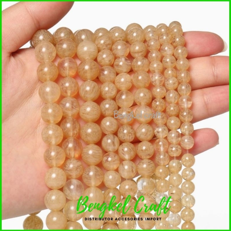 Manik Batu Citrine Gold Rutilated 4-12mm