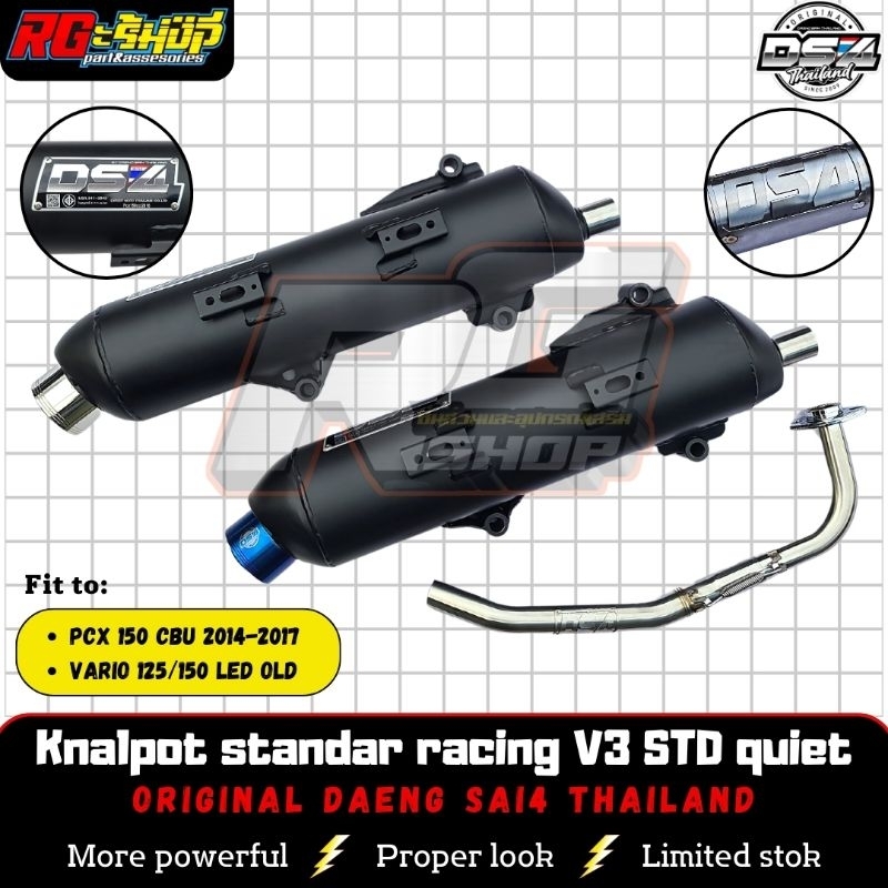 Knalpot Standar Racing Daeng SAI4 PCX CBU Vario 125 150 Original Thailand