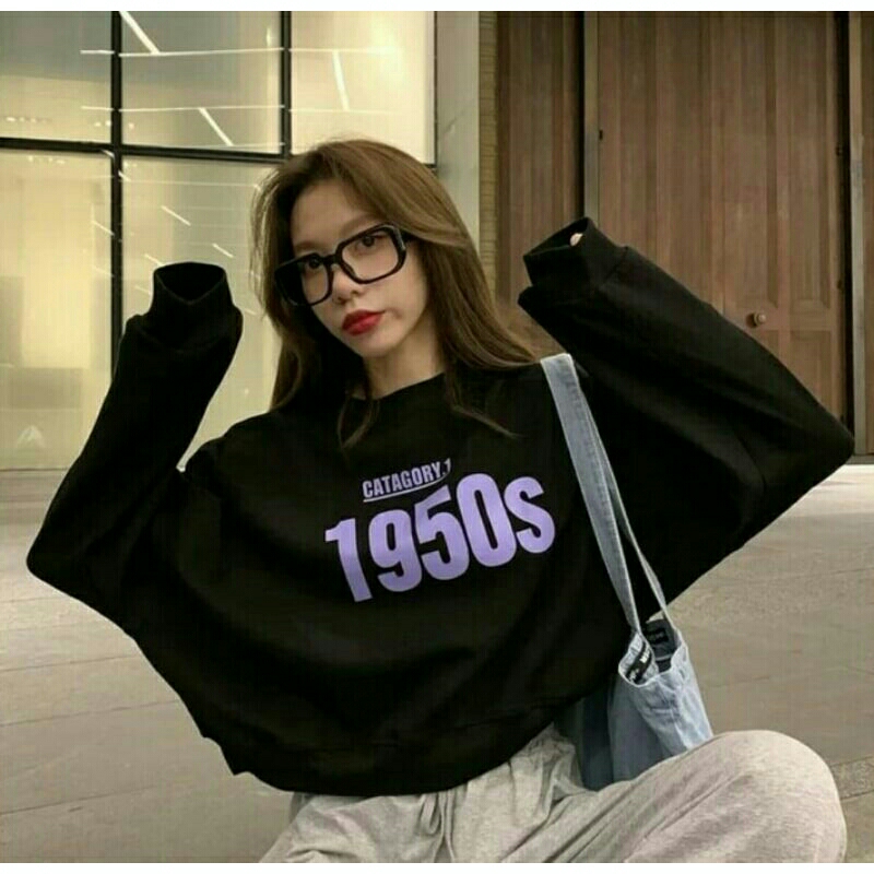 SWEATER OVERSIZE 1950 S CROPE - SWEATER CROOPE OVERSIZE WANITA