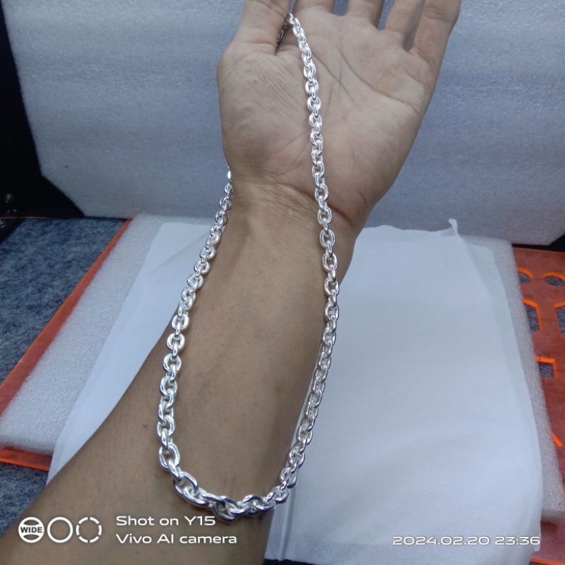 Kalung perak  model medan nori besar perak asli murni