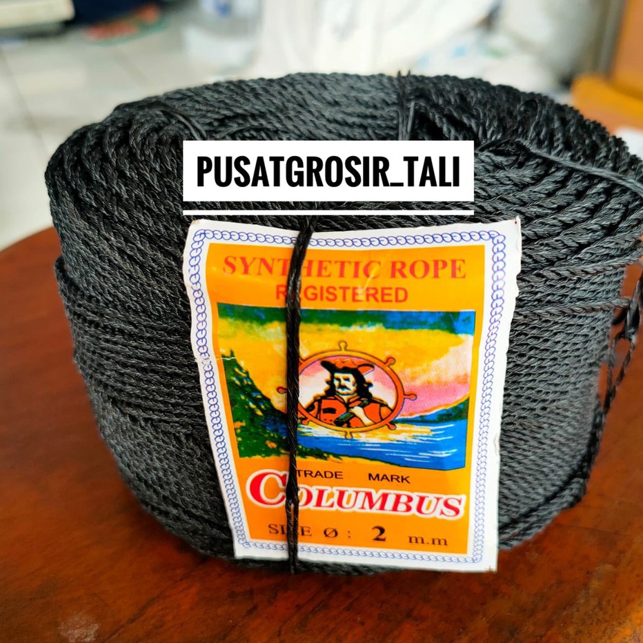 Terlaku Tali Tambang 2mm  Tali Tambang Kecil 2 mm HITAM Colombus BAGUS  25 gram
