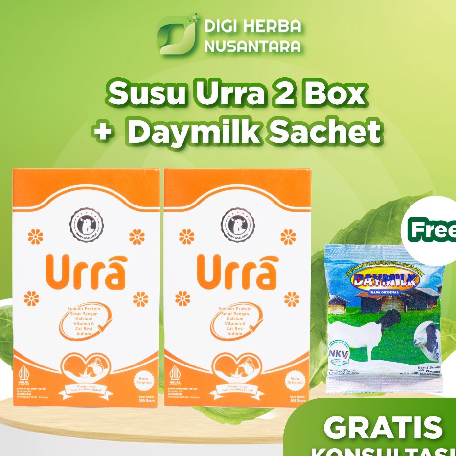 

COD NEWPRODUCT URRA Susu Kambing Saneen Untuk Penambah Berat Badan Tinggi Badan Anak 2 Box Free 1 Daymilk Sachet