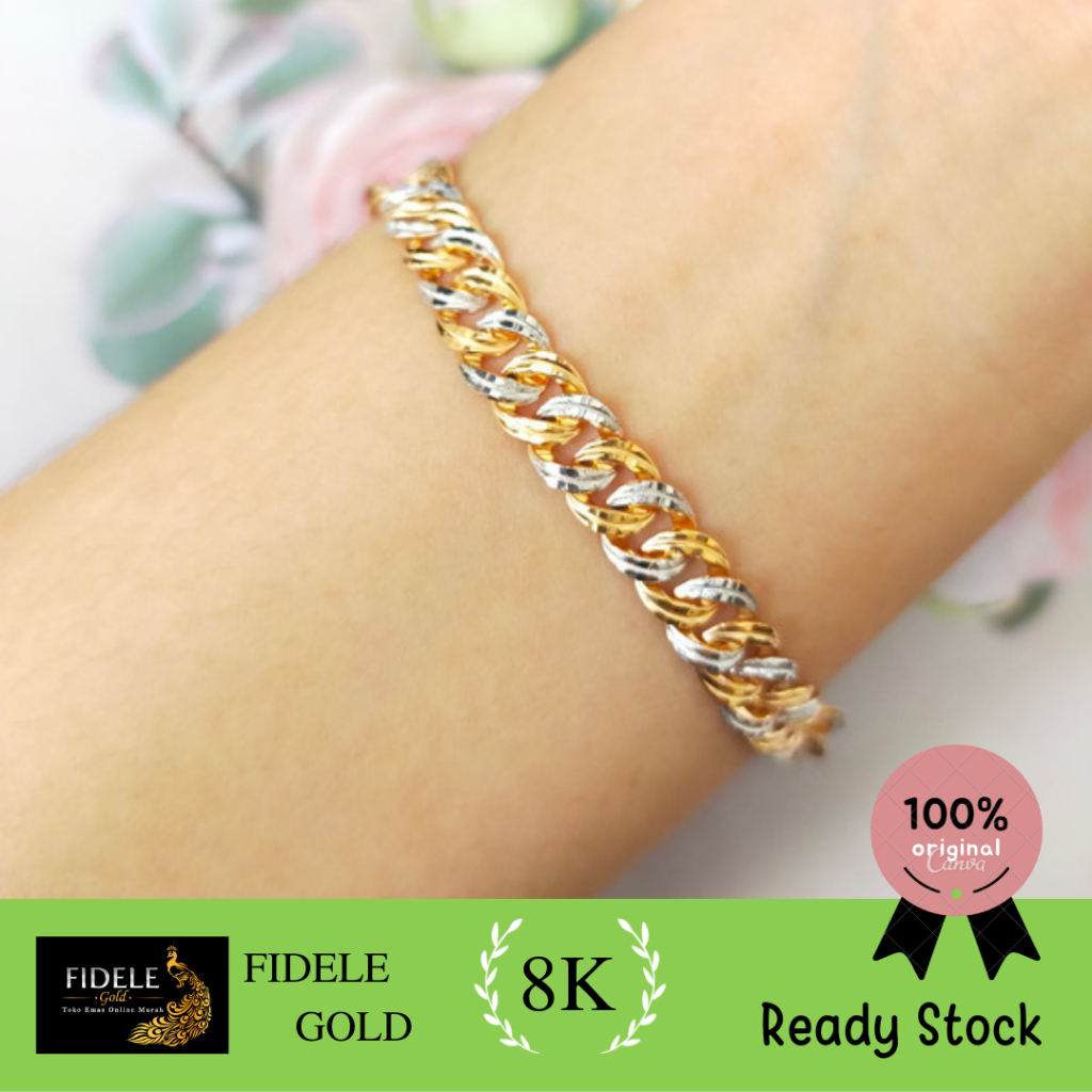 Gelang Rantai sisik naga emas asli lipan gelang emas 375 8k