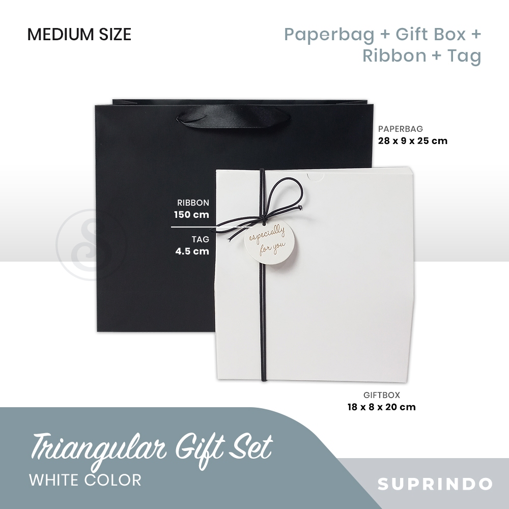 

Gift Set Paper Bag + Triangular + Tali + Tag (TRIANGULAR, PUTIH)