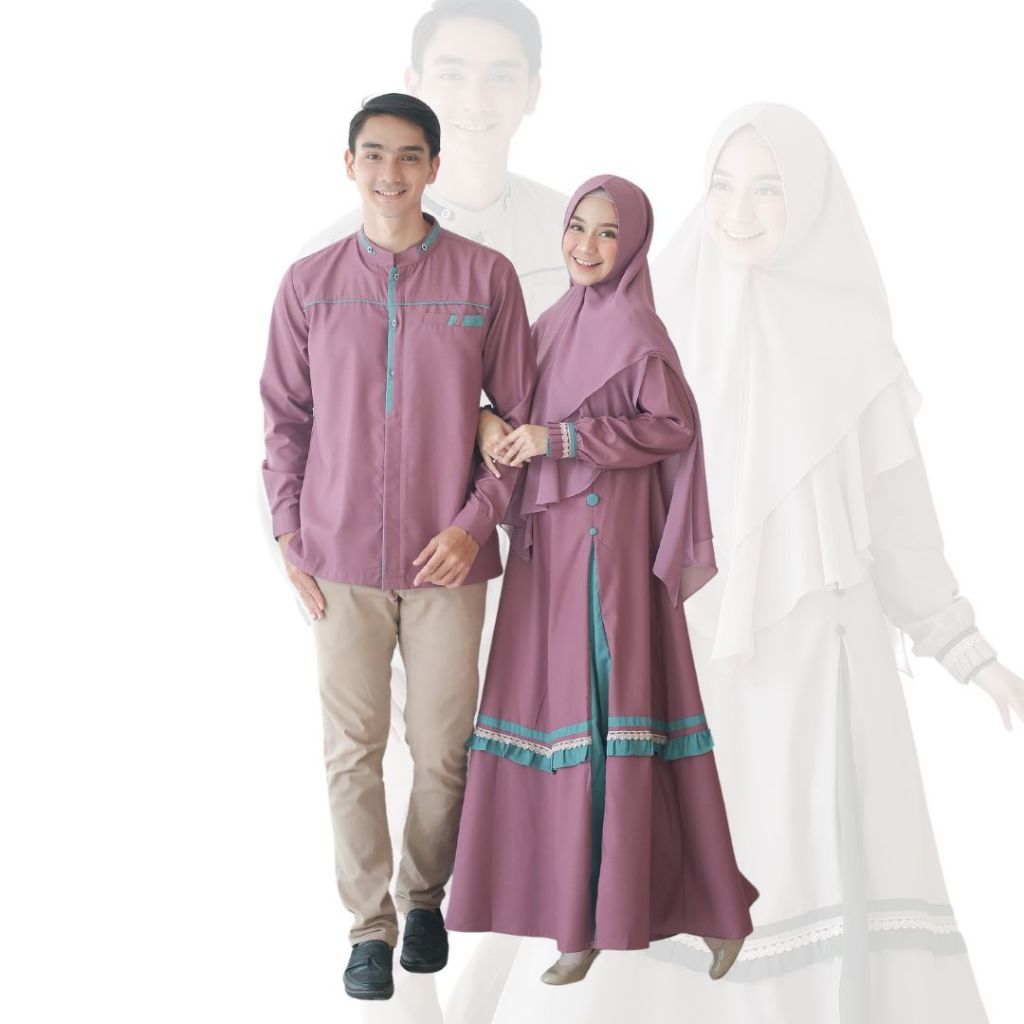 SUKAHIJAB - Sarimbit Sarah Ibrahim Couple Bahan Katun Toyobo Busui Kemko  Pria Lengan Panjang