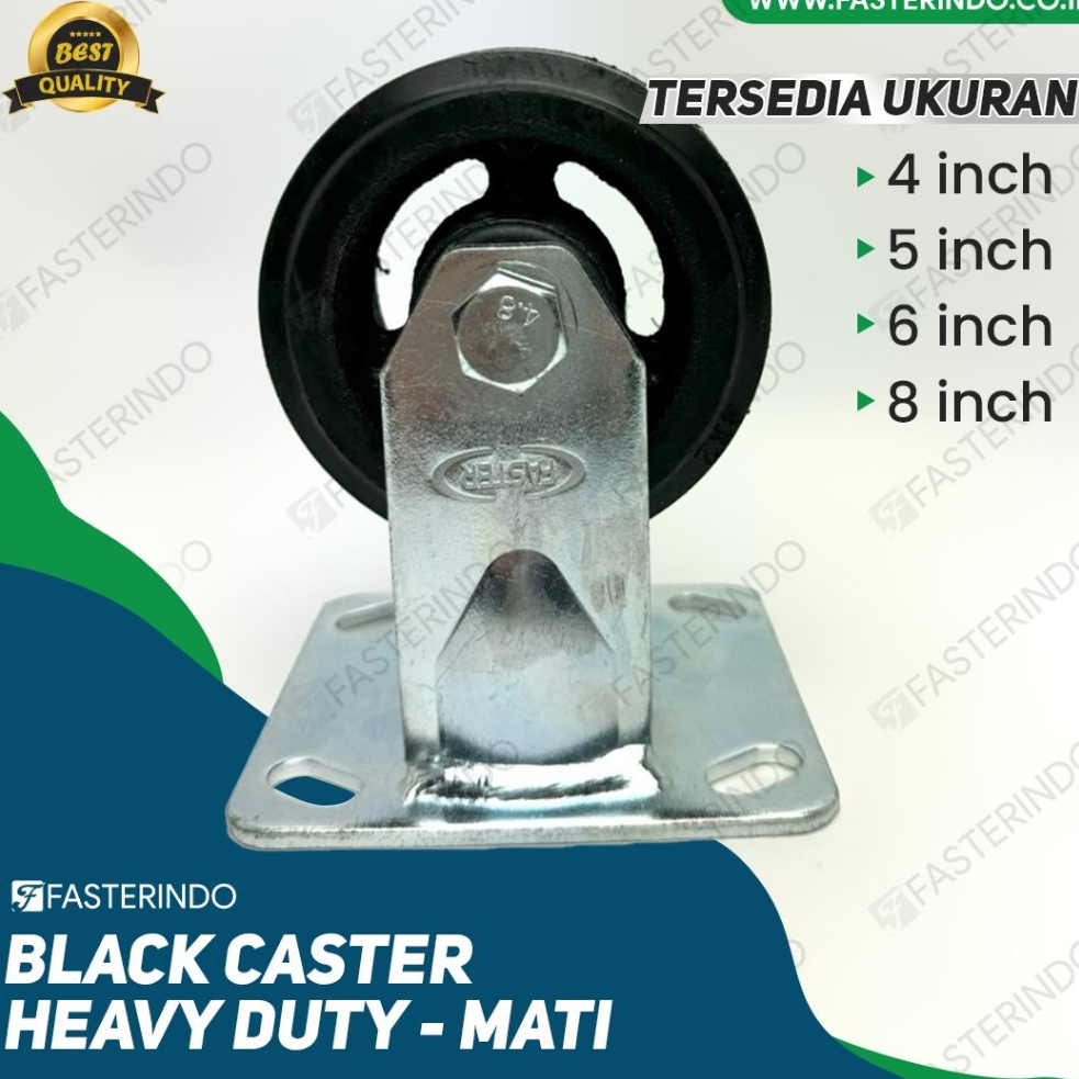 Roda Karet Hitam Heavy Duty / Black Caster Heavy Duty Mati