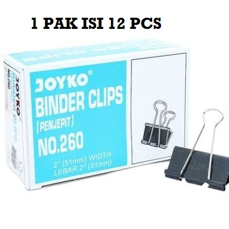 

BINDER CLIP NO.260/PENJEPIT KERTAS/SKAT KERTAS 1 PACK