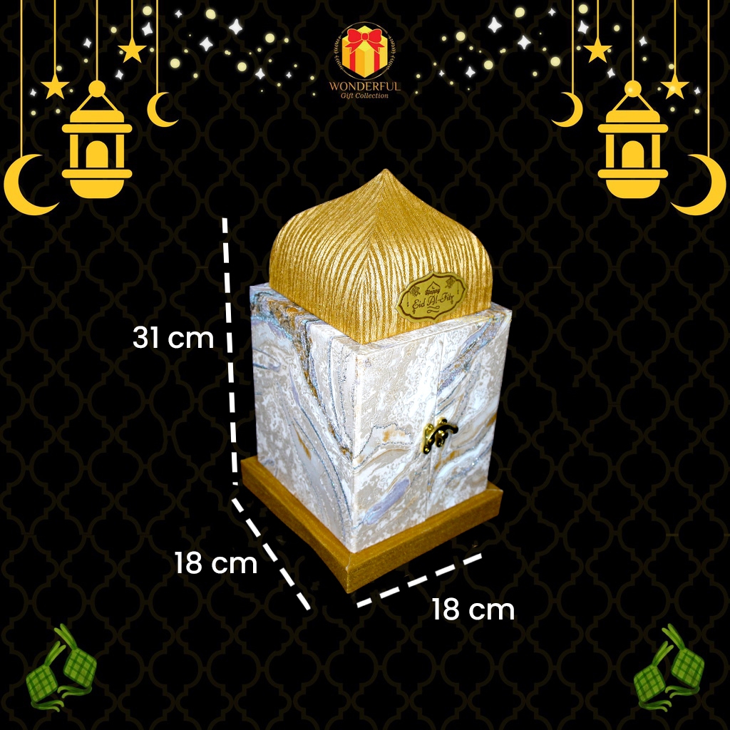 

HARDBOX HAMPERS LEBARAN KUBAH LEMARI 15x15x31 RMD-KBH-LEM