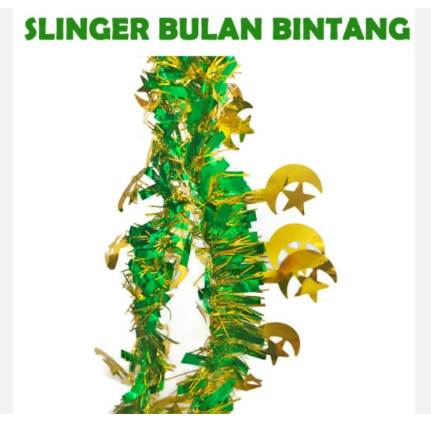 slinger bulan bintang/slinger dekorasi HARI RAYA IDUL FITRI BENTUK BULAN BINTANG