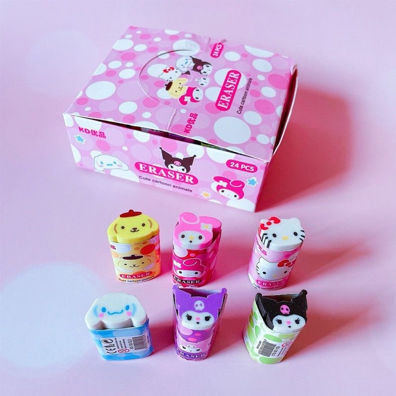 

JM Penghapus Karet Karakter Kepala Sanrio Kuromi Chinamorol My Melody Cute Eraser Kawaii Sanrio Stip Pensil Lucu