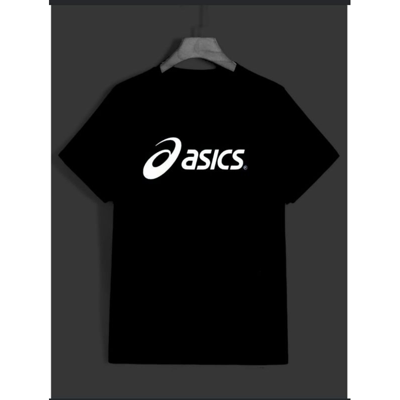 baju kaos tshirt oblong distro voli asics hitam murah