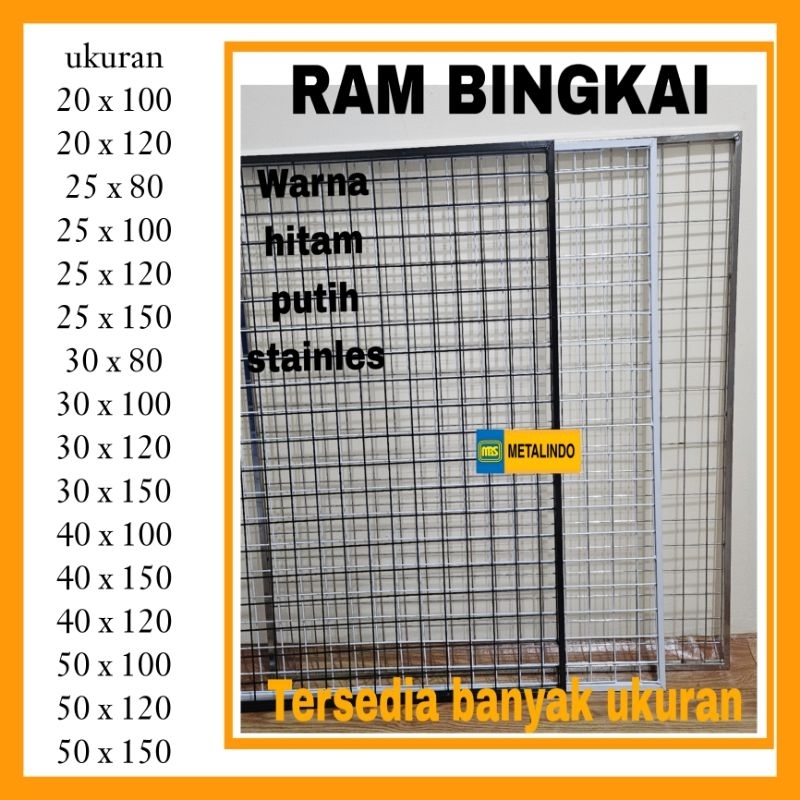 Jaring ram bingkai besi tebal Kawat display wiremesh wallgrid tebal