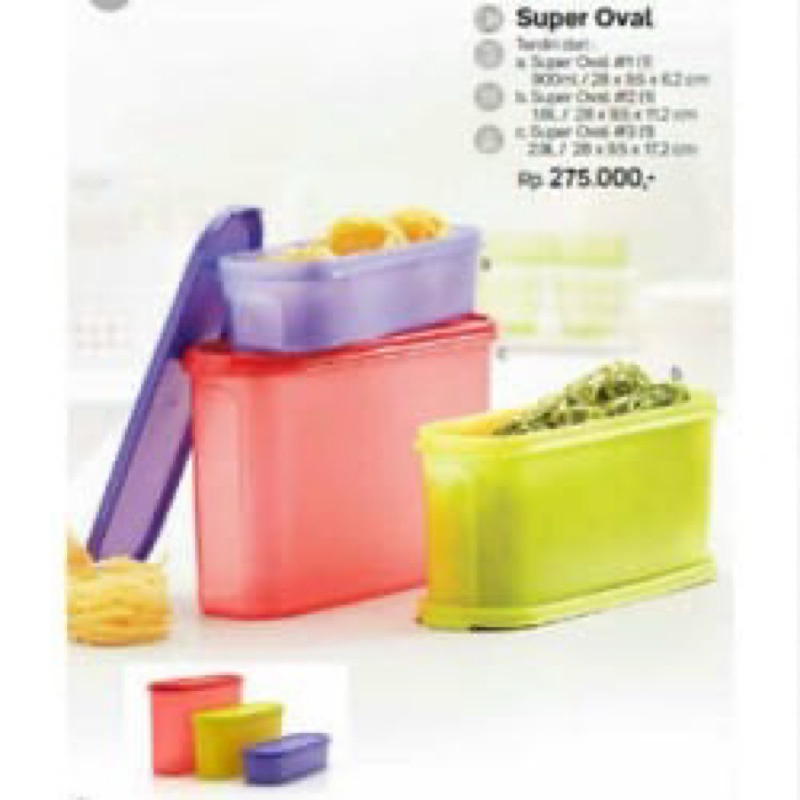 Super Oval tupperware 1 set