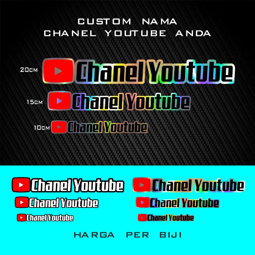 stiker cutting nama channel youtube custom stiker nama youtube sendiri