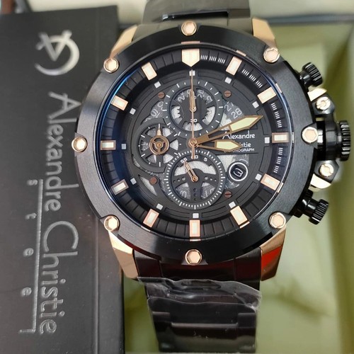 Jam Tangan Pria Alexandre Christie AC6564 Analog Strap Rantai