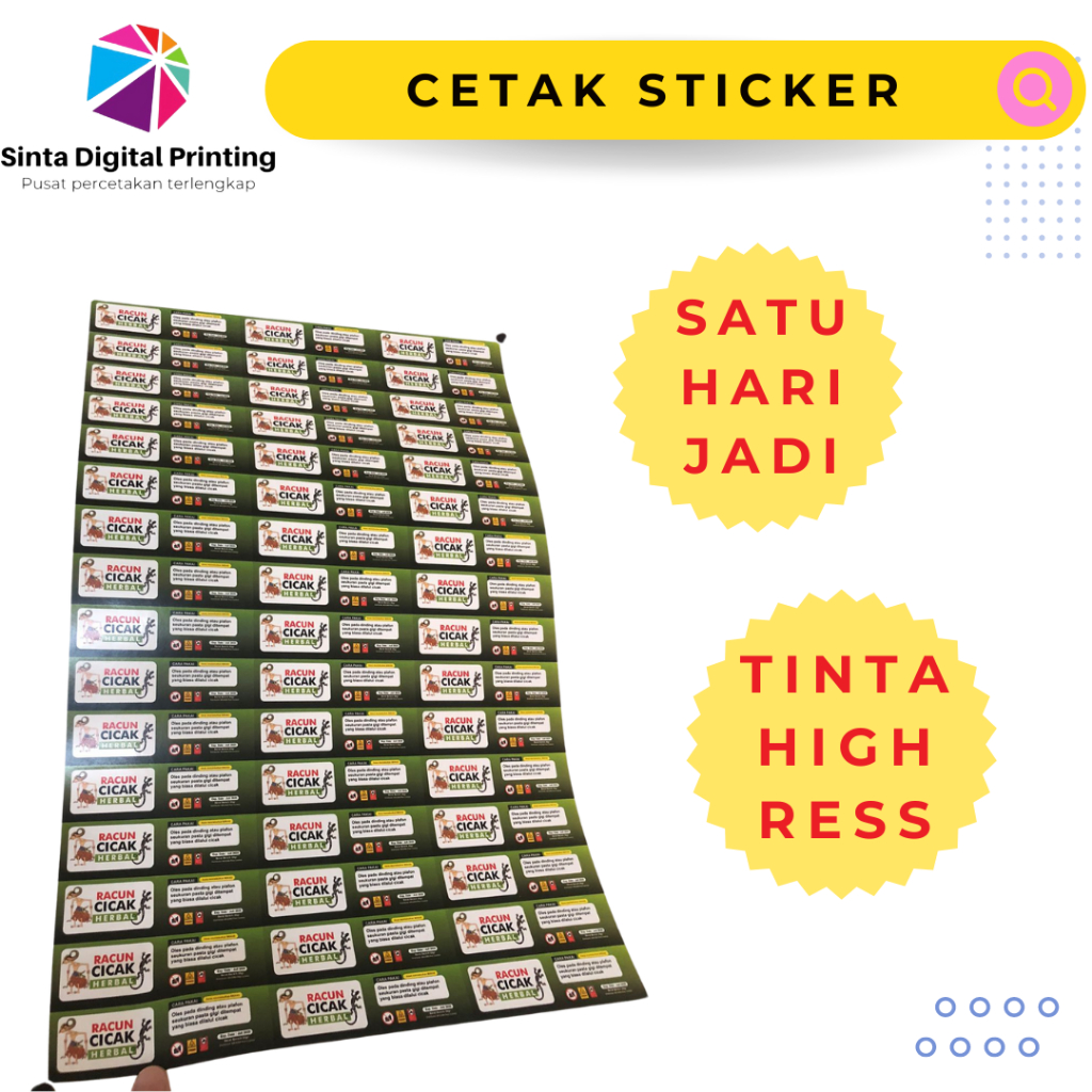 

Cetak Stiker Vinyl A3+ Cutting Sticker Custom Desain dan Ukuran