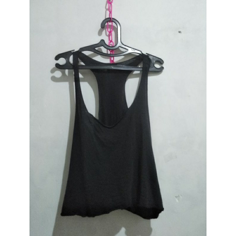 Kaos Tanktop Crop Basic H&M Size L