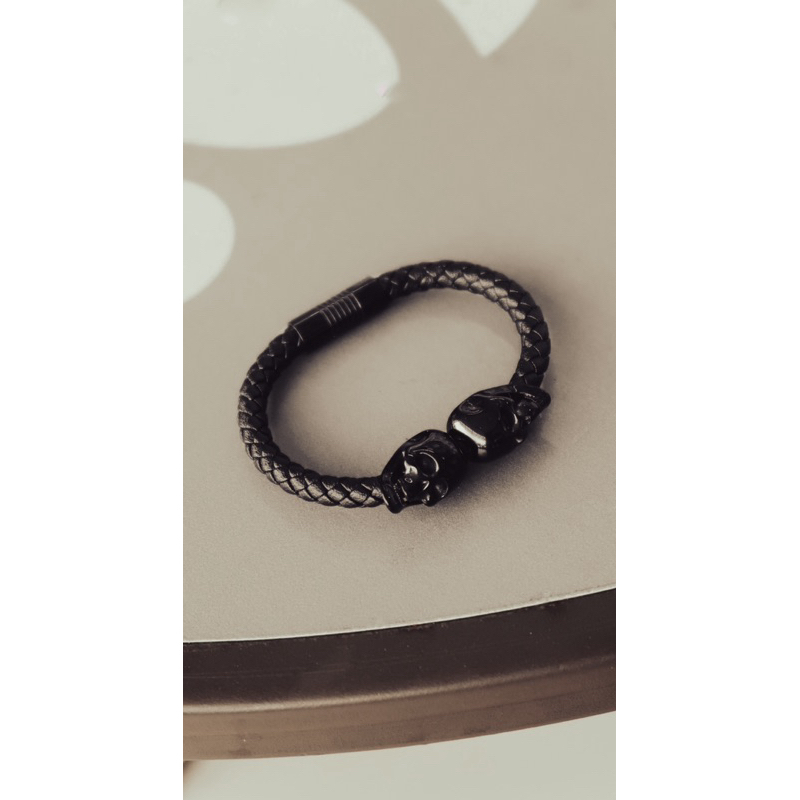 LUCAN - Gelang Lucan Skull wraith Gelang Premium Gelang Kulit Pria Gelang Keren pria Gelang Couple G