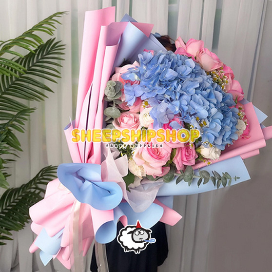 

Sale [ 20 Lembar ] FLOWER WRAPPING PAPER POLOS / Kertas Buket Dekorasi Bunga, Boneka, Makanan, Kado